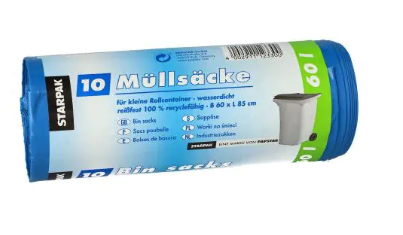 Müllsäcke 60 l 85 cm x 60 cm blau