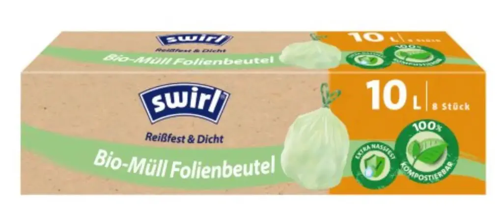 Swirl Bio-Müll Folienbeutel mit Zugband 10L 8 Stk. 