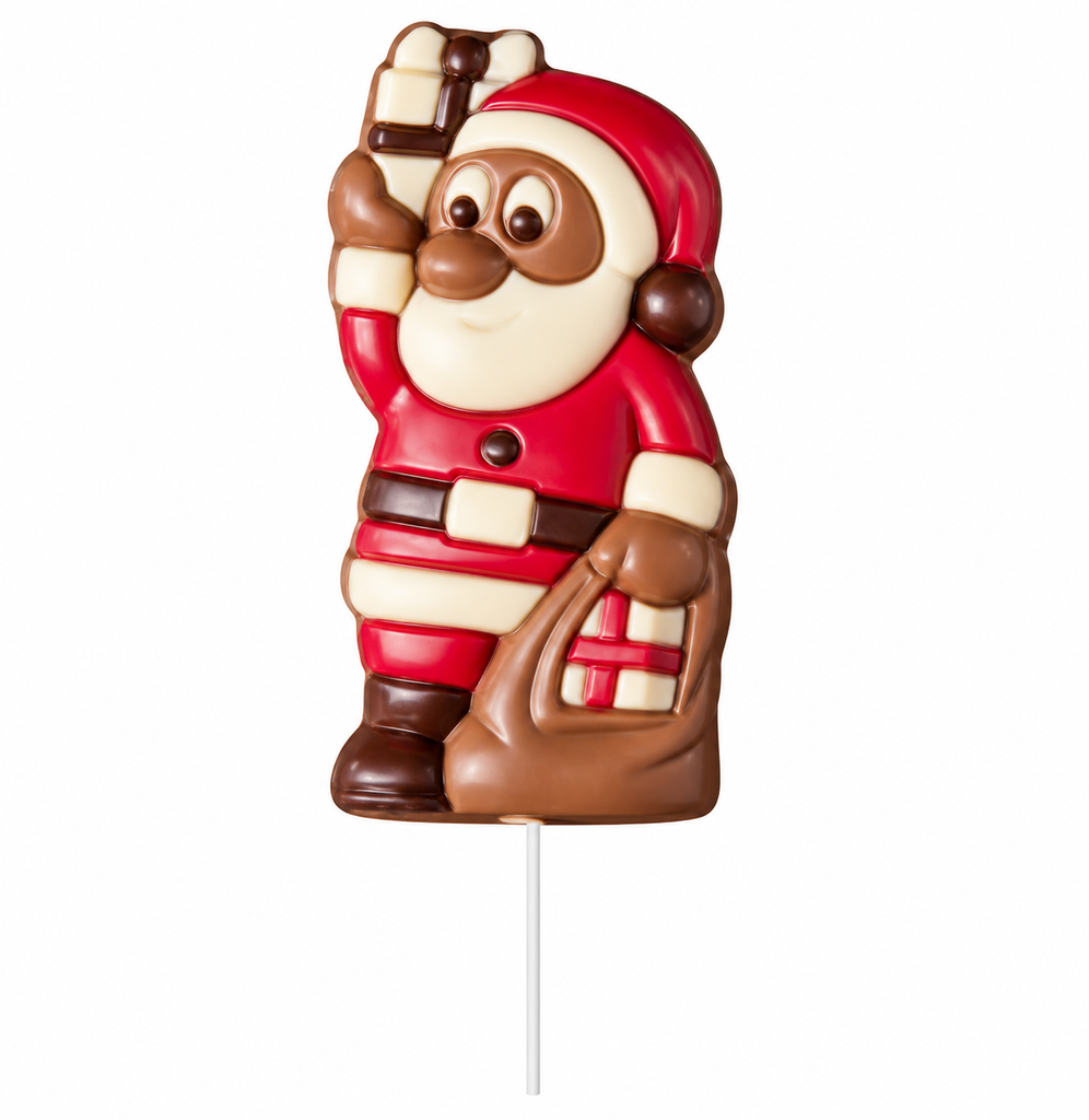Schokolade Lolli Weihnachtsmann mit Geschenk 35g