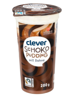 Clever Schokolade Pudding mit Sahne 200g
